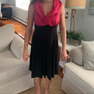Raspberry and black dress